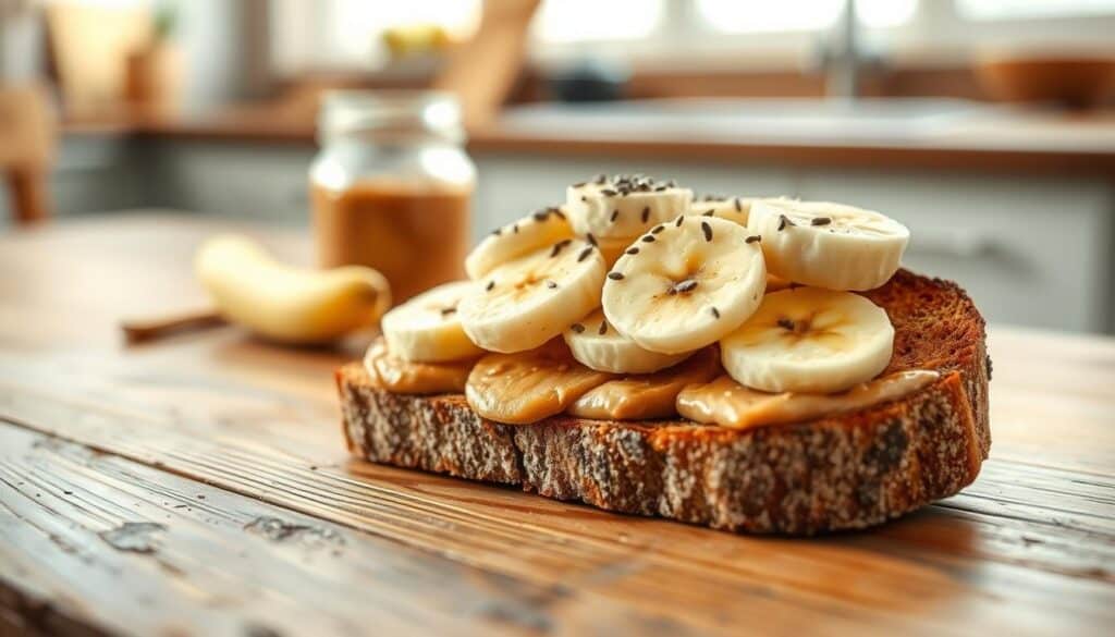 whole grain toast with nut butter