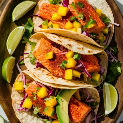 Spicy Salmon Tacos with Mango Salsa