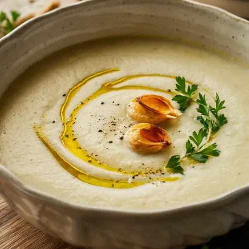Creamy Cauliflower and Garlic Soup