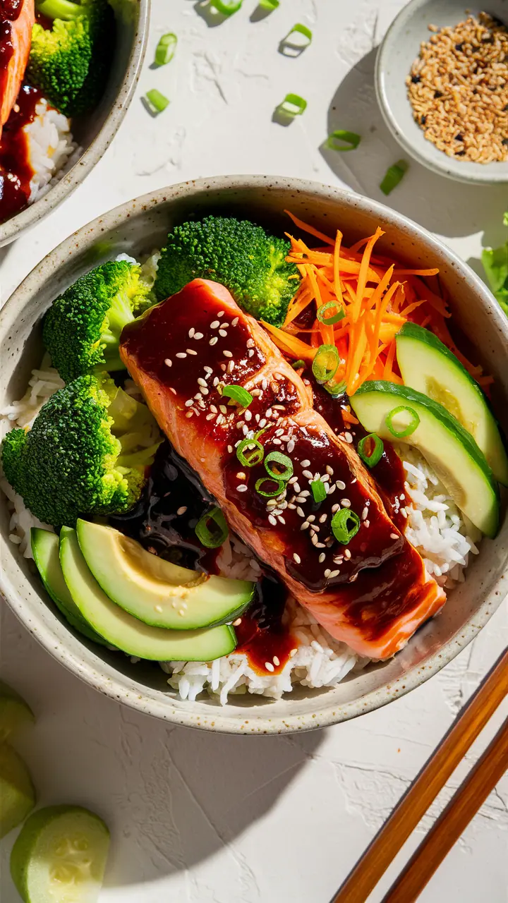 Teriyaki Salmon Bowl with Rice