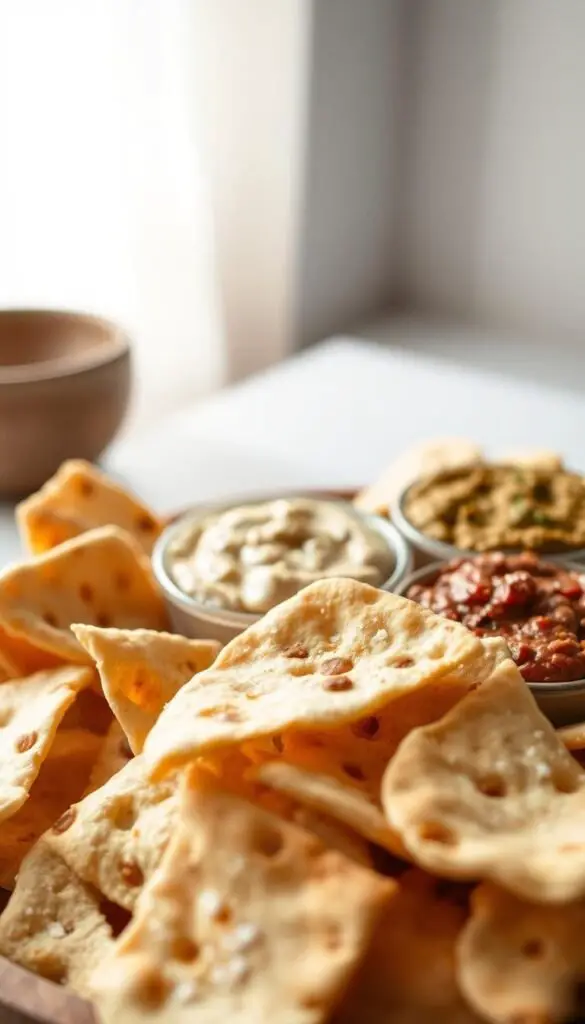 pita chips with vegan dips pita chips with vegan dips