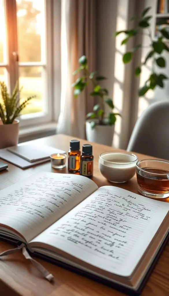 self-care routine for spring stress relief journaling benefits