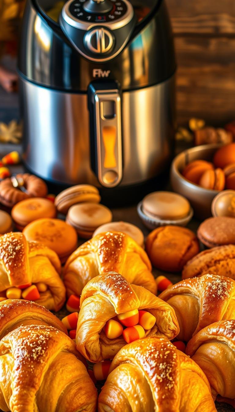 Air Fryer Candy Corn Crescent Rolls