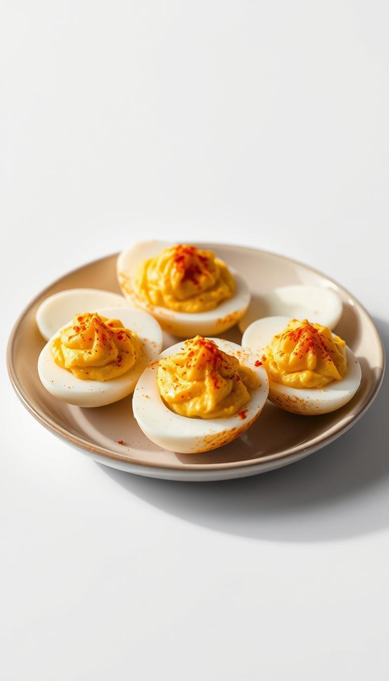 Air Fryer Spider Deviled Eggs