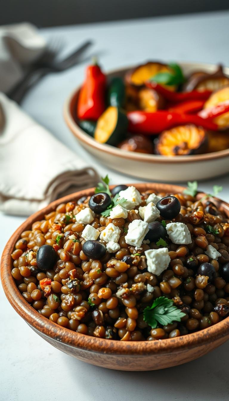 Mediterranean Lentil Bowl with Feta