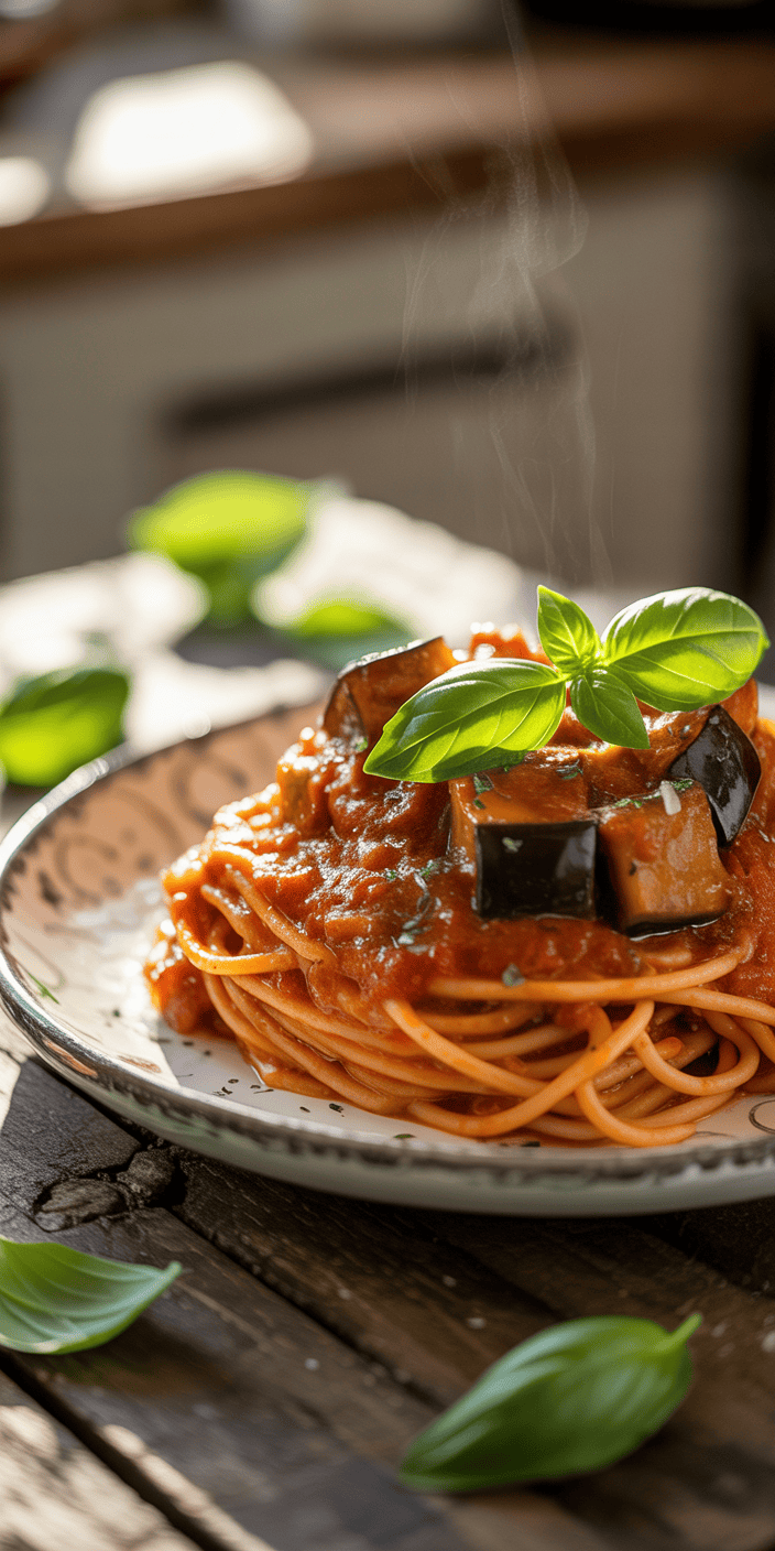 Eggplant and Tomato Pasta
